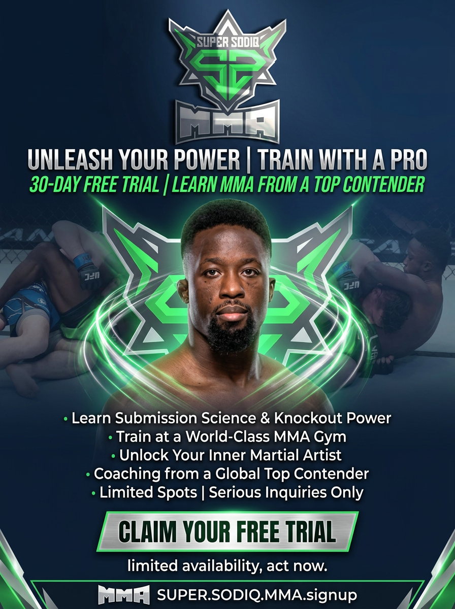 Sodiq Yusuff MMA — 30 Day Free Trial. Unleash Your Power. Train With A Pro.